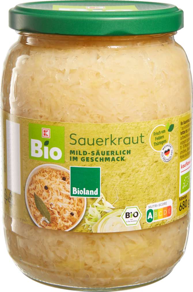 Abbildung des Sortimentsartikels K-Bio Sauerkraut 720ml