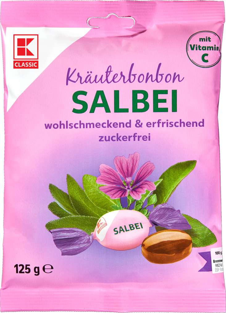 Abbildung des Sortimentsartikels K-Classic Kräuterbonbon Salbei, zuckerfrei 125g