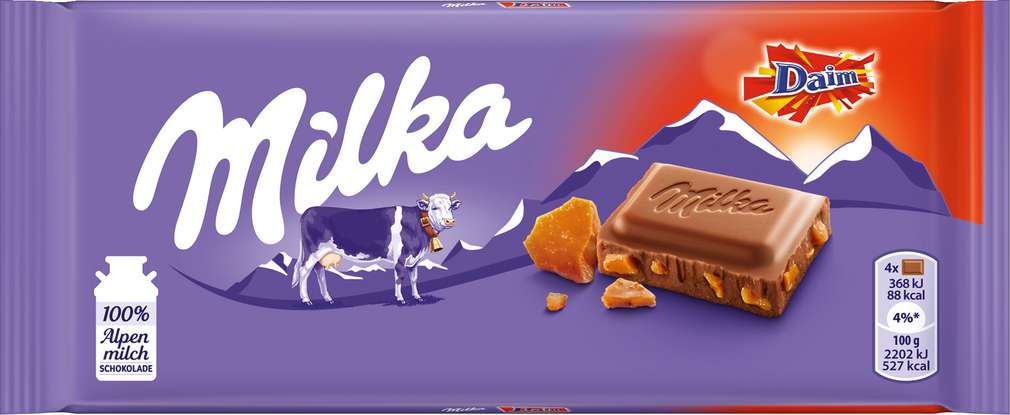 Abbildung des Sortimentsartikels Milka Schokolade Milka & Daim 100g
