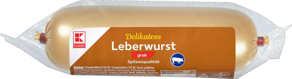 Abbildung des Sortimentsartikels K-Classic Delikatess Leberwurst grob 125g