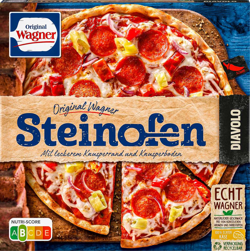 Abbildung des Sortimentsartikels Wagner Steinofen-Pizza Diavolo 350g