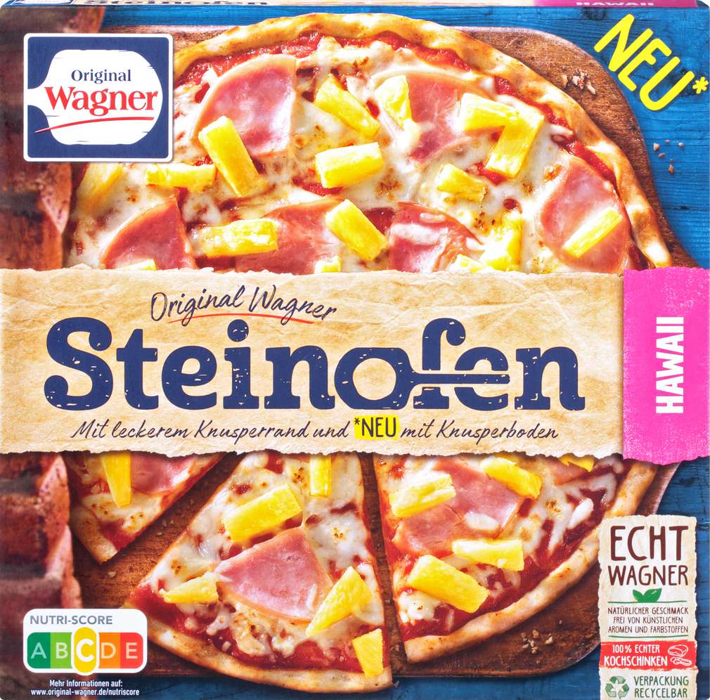 Abbildung des Sortimentsartikels Wagner Steinofen-Pizza Hawaii 380g