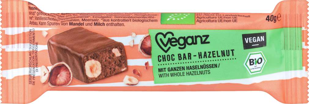 Abbildung des Sortimentsartikels Veganz Bio-Choc-Bar Hazelnut vegan 40g