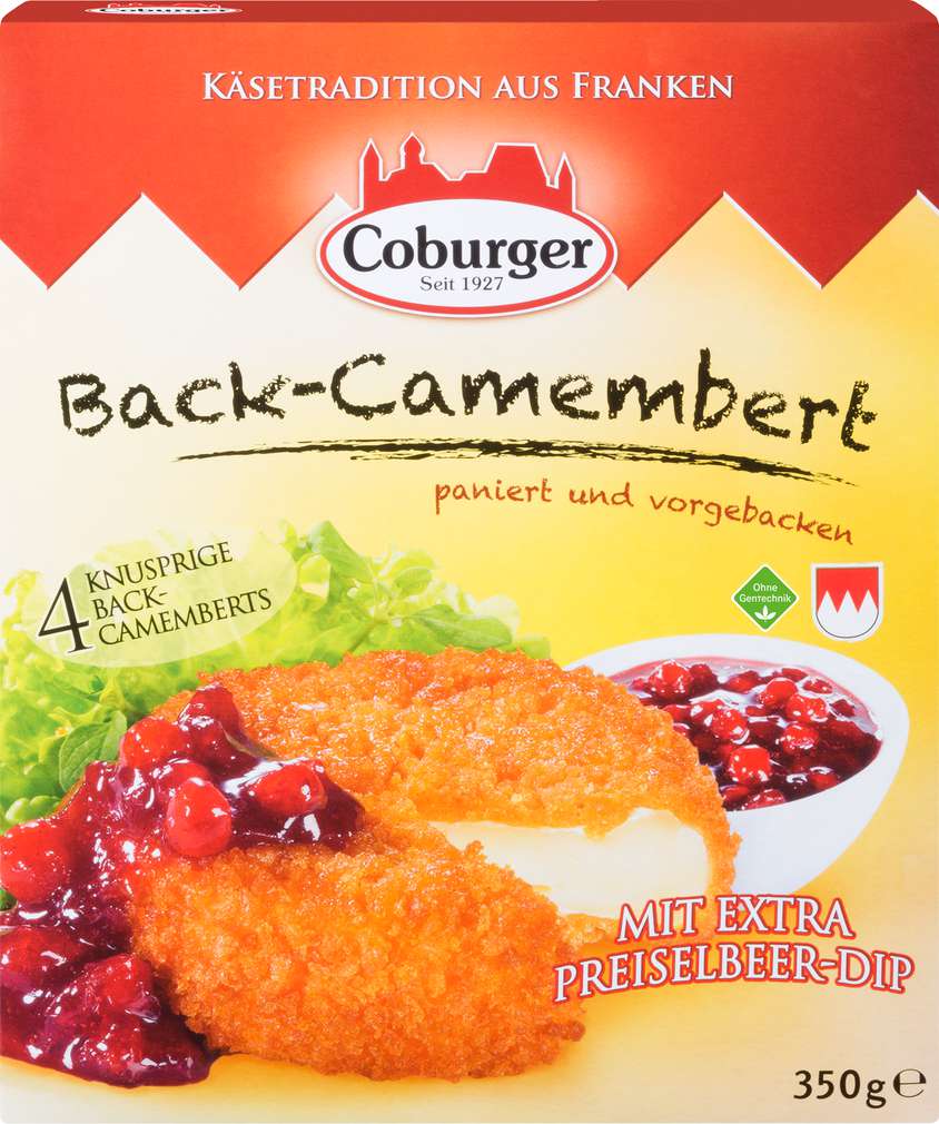 Abbildung des Sortimentsartikels Coburger Back-Camembert 45% Fett i.Tr. 350g
