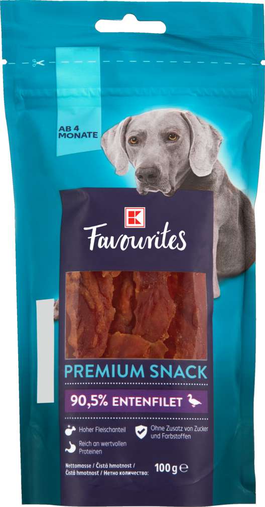 Abbildung des Sortimentsartikels K-Favourites Hundesnack Premium Entenfilet 100g