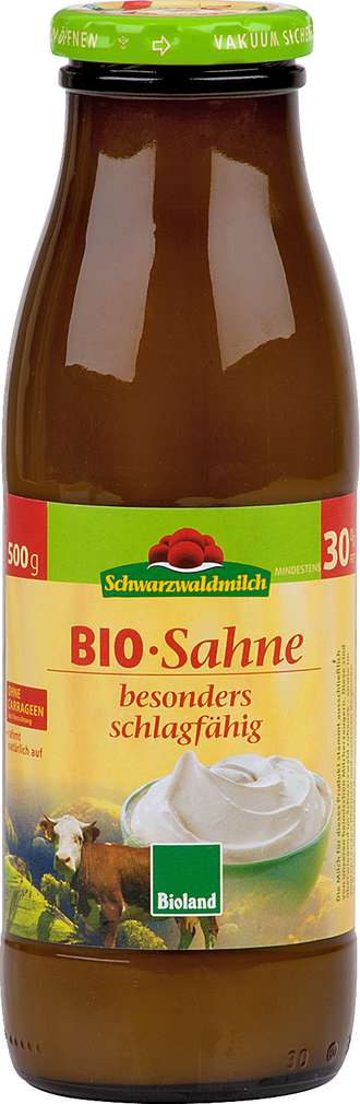 Abbildung des Sortimentsartikels Schwarzwaldmilch Bio Sahne besonders schlagfähig 30% 500g