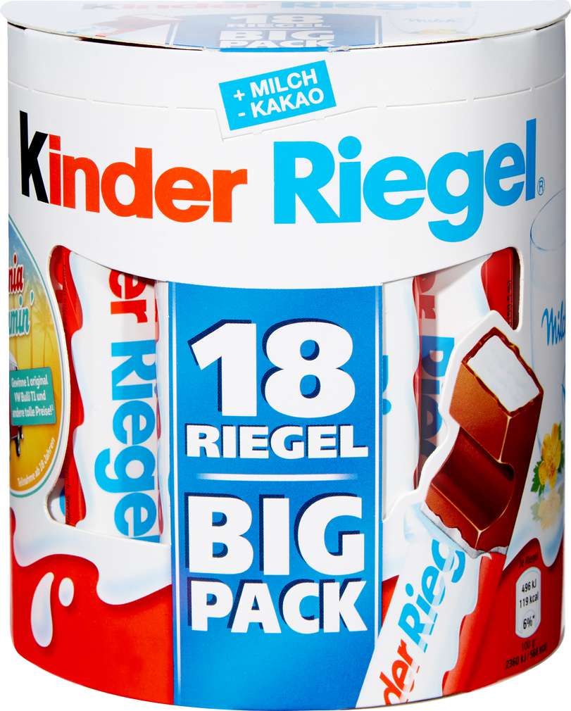 Abbildung des Sortimentsartikels Ferrero Kinder Schokoriegel 378g=18 Stück