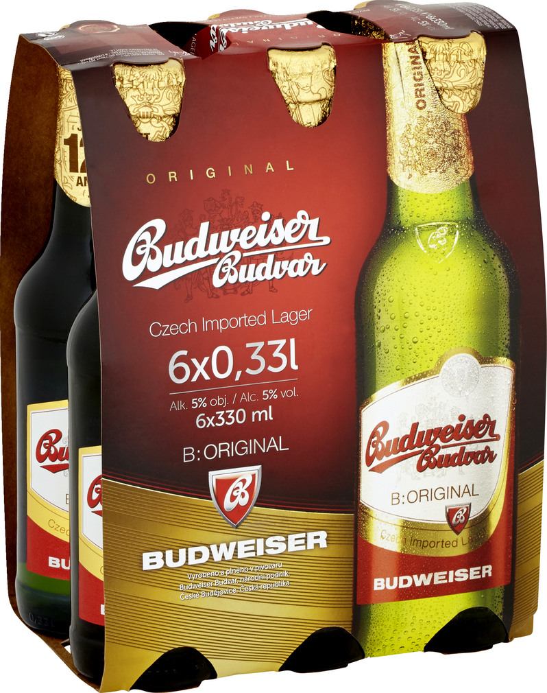 Abbildung des Sortimentsartikels Budweiser Budvar Lager 6x0,33l