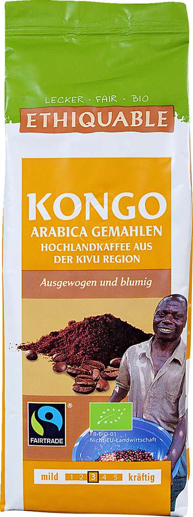 Abbildung des Sortimentsartikels Ethiquable Kongo Arabica gemahlen 250g