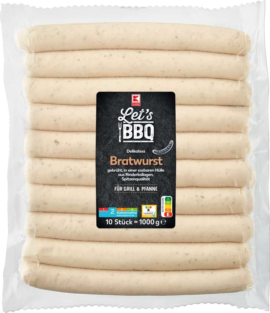 Abbildung des Sortimentsartikels K-Classic Let´s BBQ Bratwurst 1000g