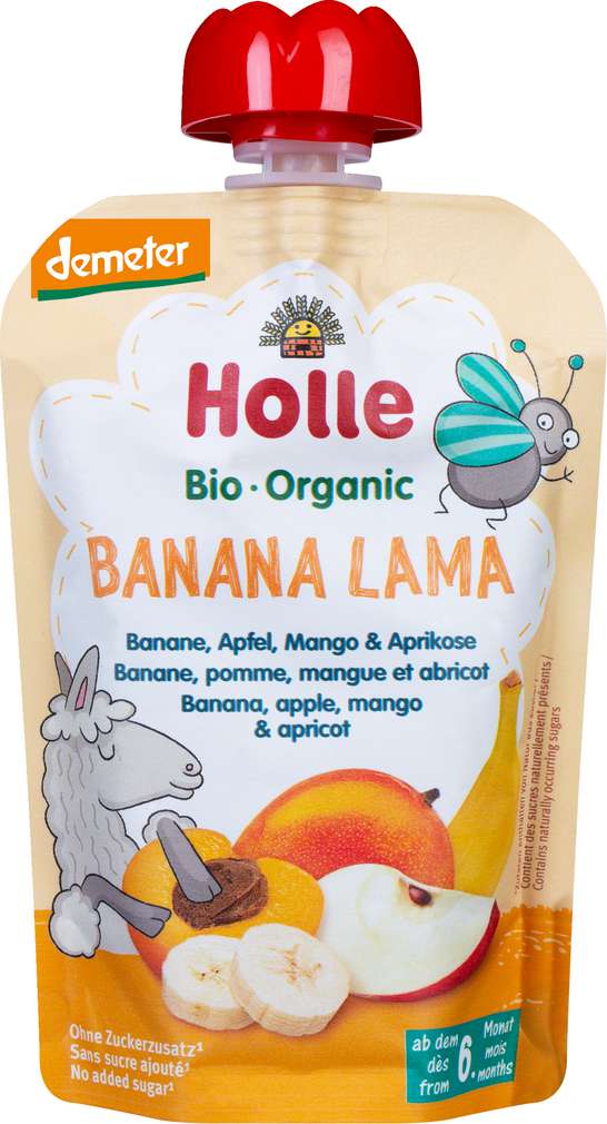 Abbildung des Sortimentsartikels Holle Demeter QB. Banana/Apfel/Mango ab dem 6. Monat 100g