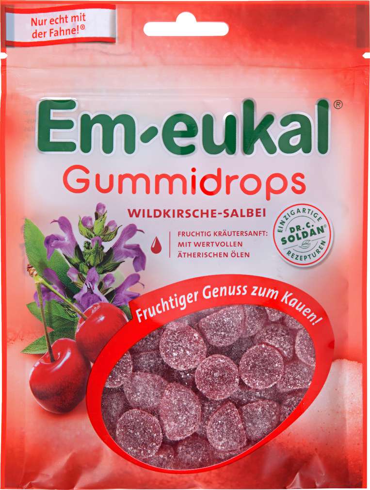 Abbildung des Sortimentsartikels Em-eukal Gummidrops Wildkirsche-Salbei 90g