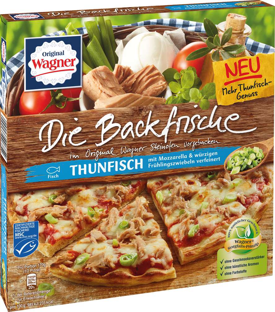 Abbildung des Sortimentsartikels Wagner Backfrische Pizza Thunfisch 340g