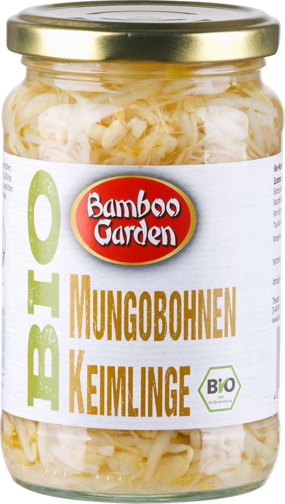 Abbildung des Sortimentsartikels Bamboo Garden Bio Mungobohnen Keimlinge 330g