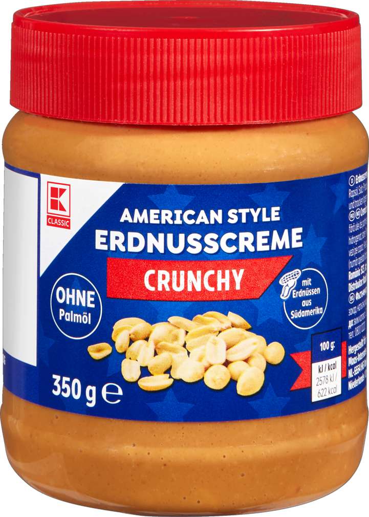 Erdnussbutter Crunchy 350g für 1,69€ von | Allelebensmittel.de