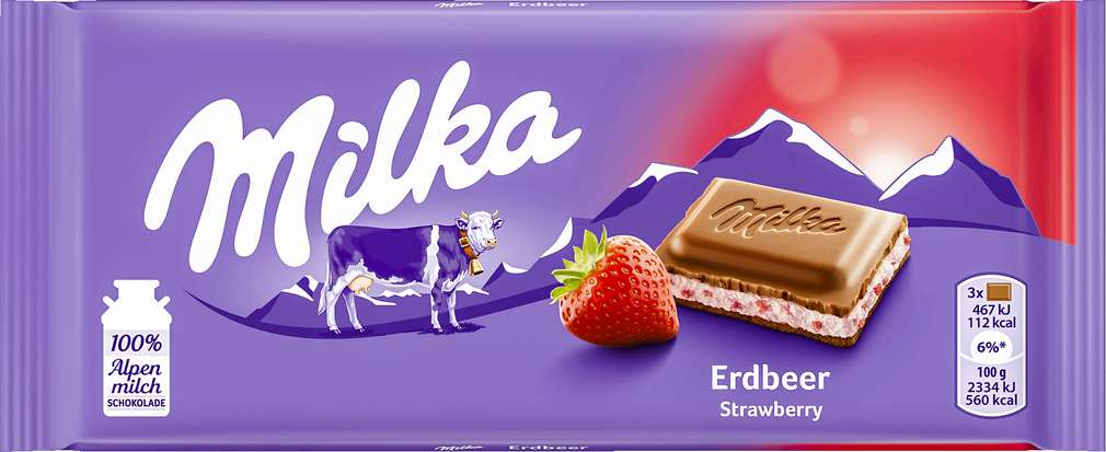 Abbildung des Sortimentsartikels Milka Schokolade Erdbeer-Joghurt 100g