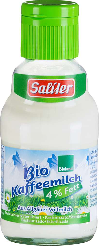 Abbildung des Sortimentsartikels Saliter Bio-Kaffeemilch 4% Fett 165ml