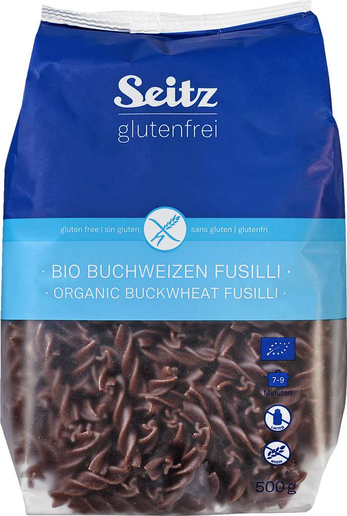 Abbildung des Sortimentsartikels Seitz glutenfrei Bio Buchweizen Fusilli 500g