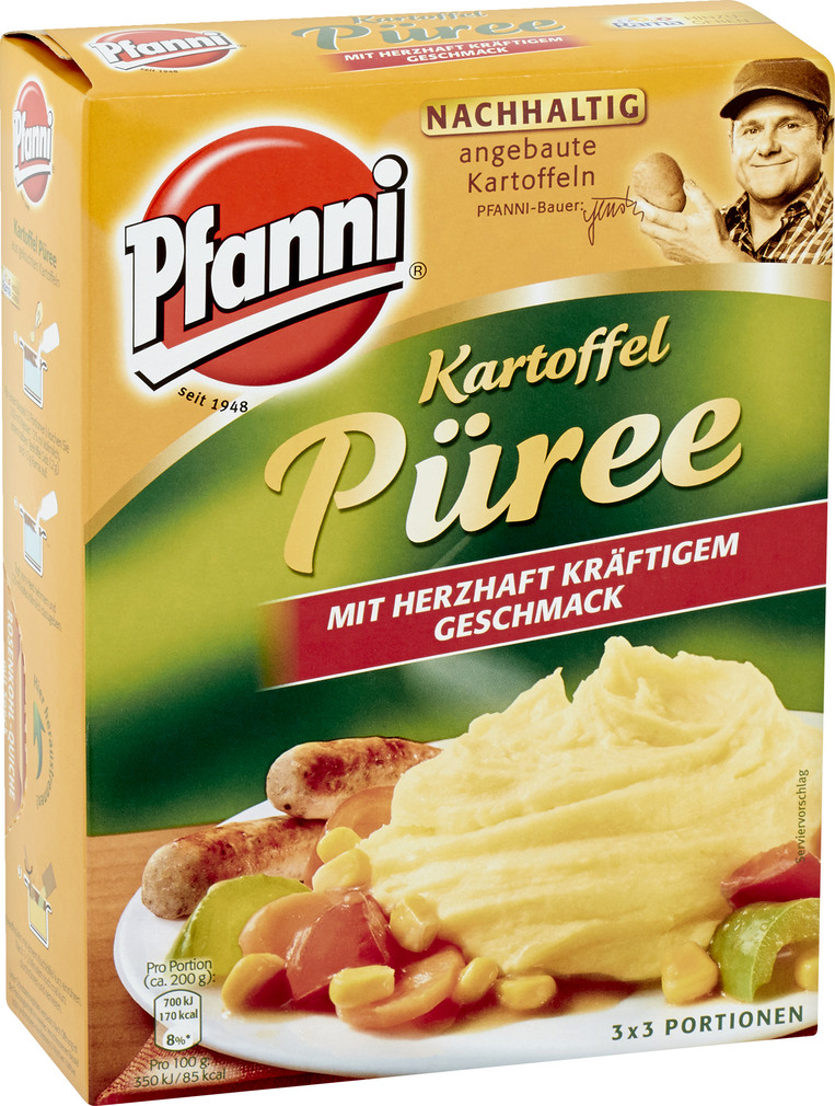 Abbildung des Sortimentsartikels Pfanni Kartoffelpüree mit herzhaft kräftigem Geschmack 243g