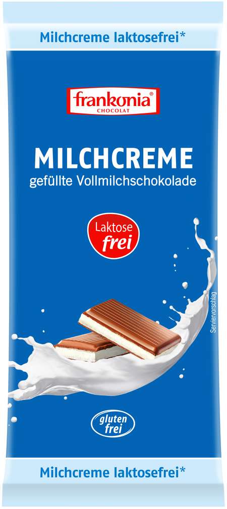 Abbildung des Sortimentsartikels Frankonia Schokolade Milchcreme gf lf 100g