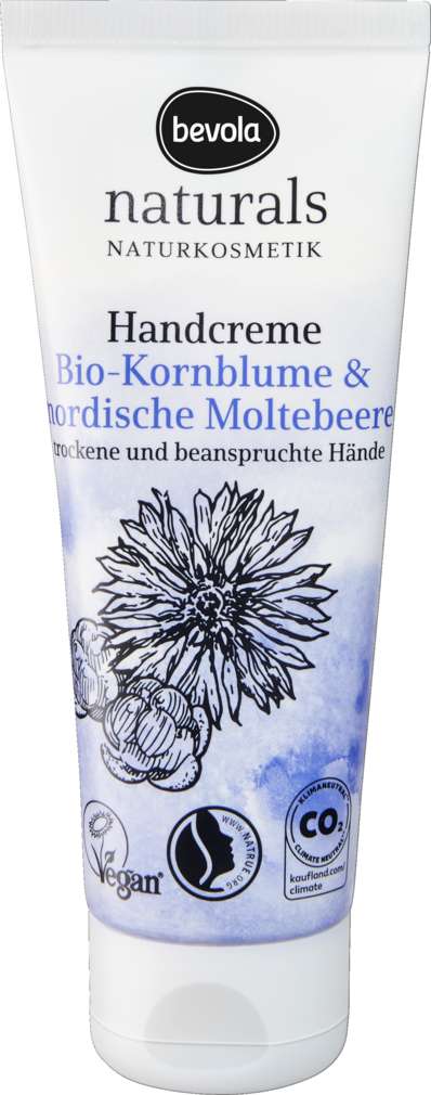 Abbildung des Sortimentsartikels Bevola naturals Handcreme Kornblume & Moltebeere 75ml