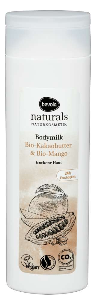 Abbildung des Sortimentsartikels Bevola naturals Bodymilk Kakao & Mango 250ml
