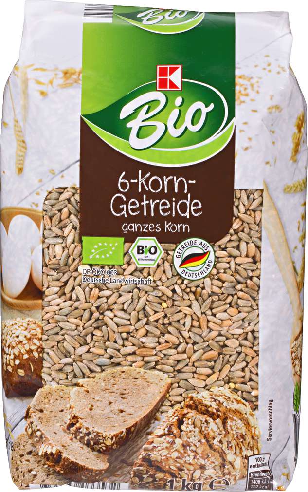 Abbildung des Sortimentsartikels K-Bio 6-Korn-Getreide ganzes Korn 1kg