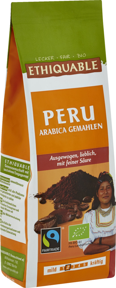 Abbildung des Sortimentsartikels Ethiquable Peru Arabica Gemahlen 250g