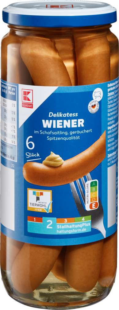 Abbildung des Sortimentsartikels K-Classic Wiener im Saitling 6 Stück = 550g
