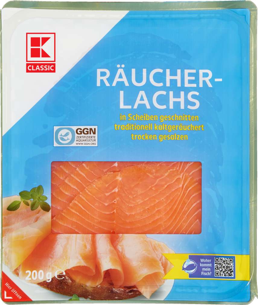 Abbildung des Sortimentsartikels K-Classic Räucherlachs in Scheiben 200g