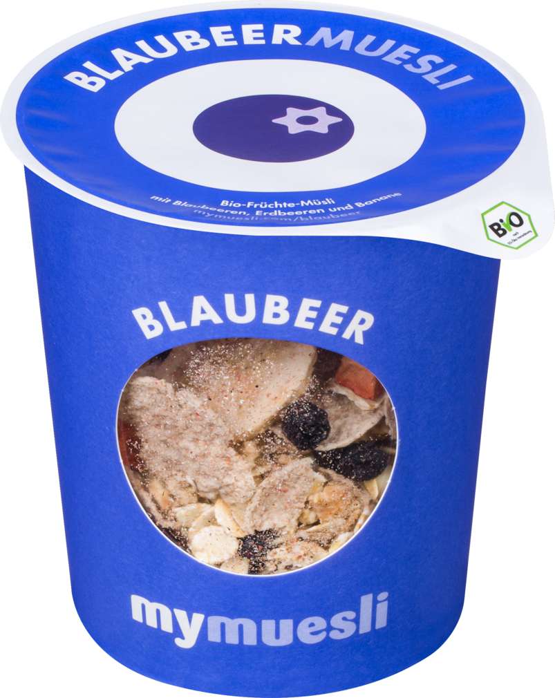 Abbildung des Sortimentsartikels MyMuesli Bio-Müsli to go Blaubeere 85g