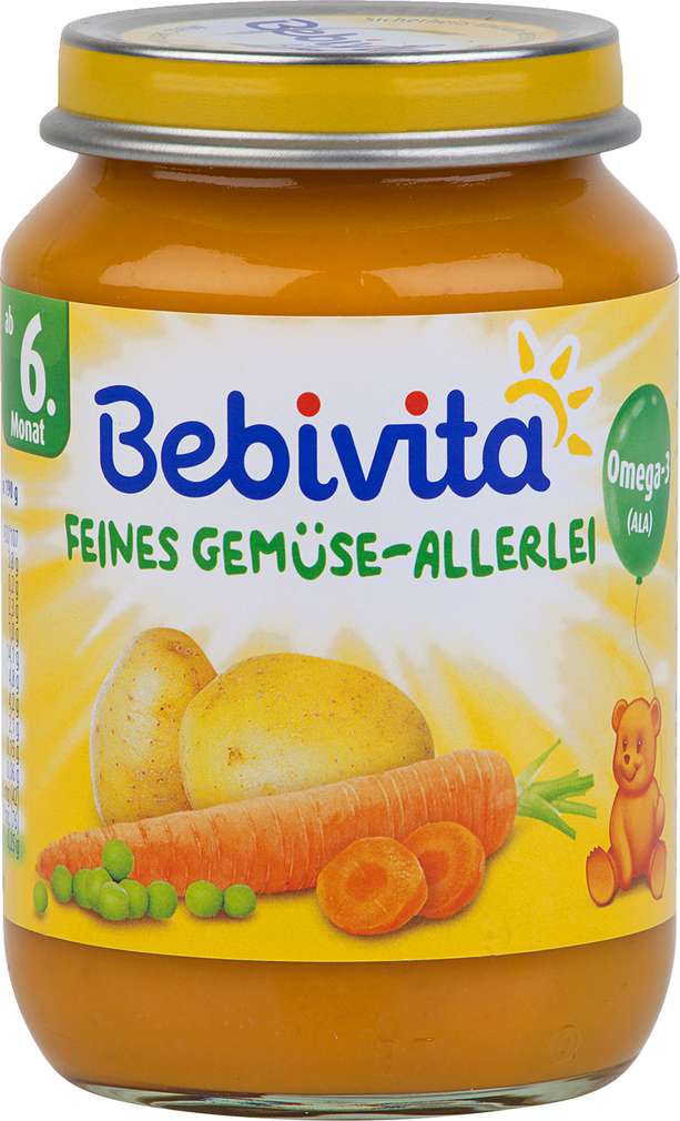 Abbildung des Sortimentsartikels Bebivita Feines Gemüse-Allerlei ab dem 6.Monat 190g