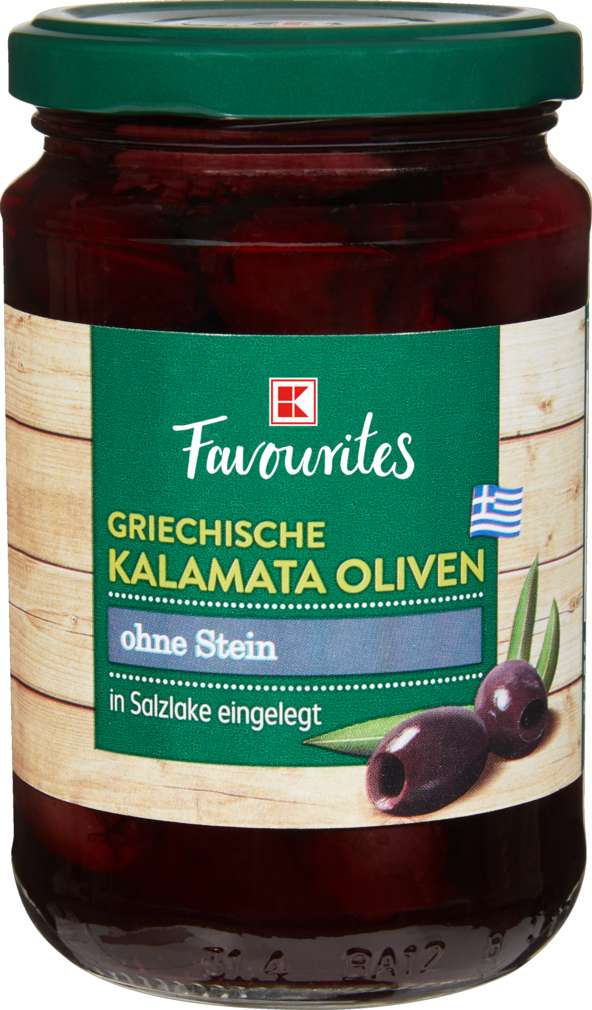 Abbildung des Sortimentsartikels K-Favourites Kalamata Oliven ohne Stein 290g