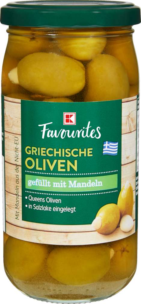 Abbildung des Sortimentsartikels K-Favourites Griechische Oliven mit Mandeln 350g