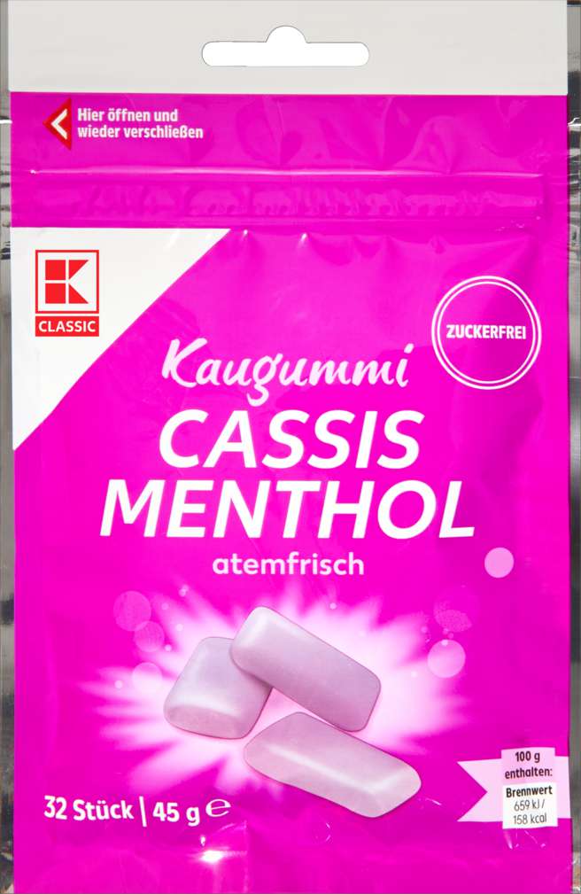 Abbildung des Sortimentsartikels K-Classic Cassis Menthol ohne Zucker 45g