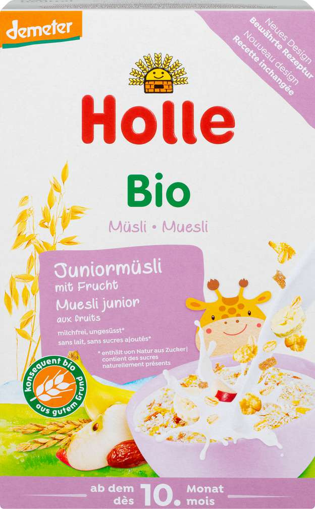 Abbildung des Sortimentsartikels Holle Demeter Bio Junior Müsli Frucht ab dem 10. Monat 250g