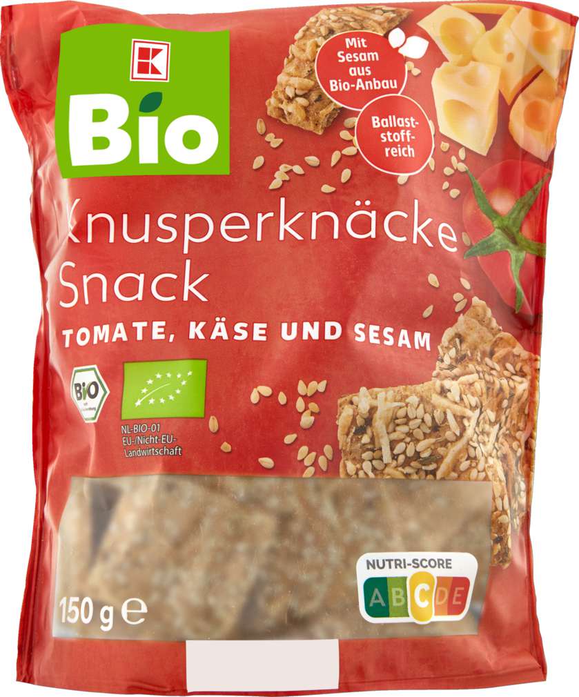 Abbildung des Sortimentsartikels K-Bio Knusperknäcke Snack Tomate-Käse-Sesam 150g