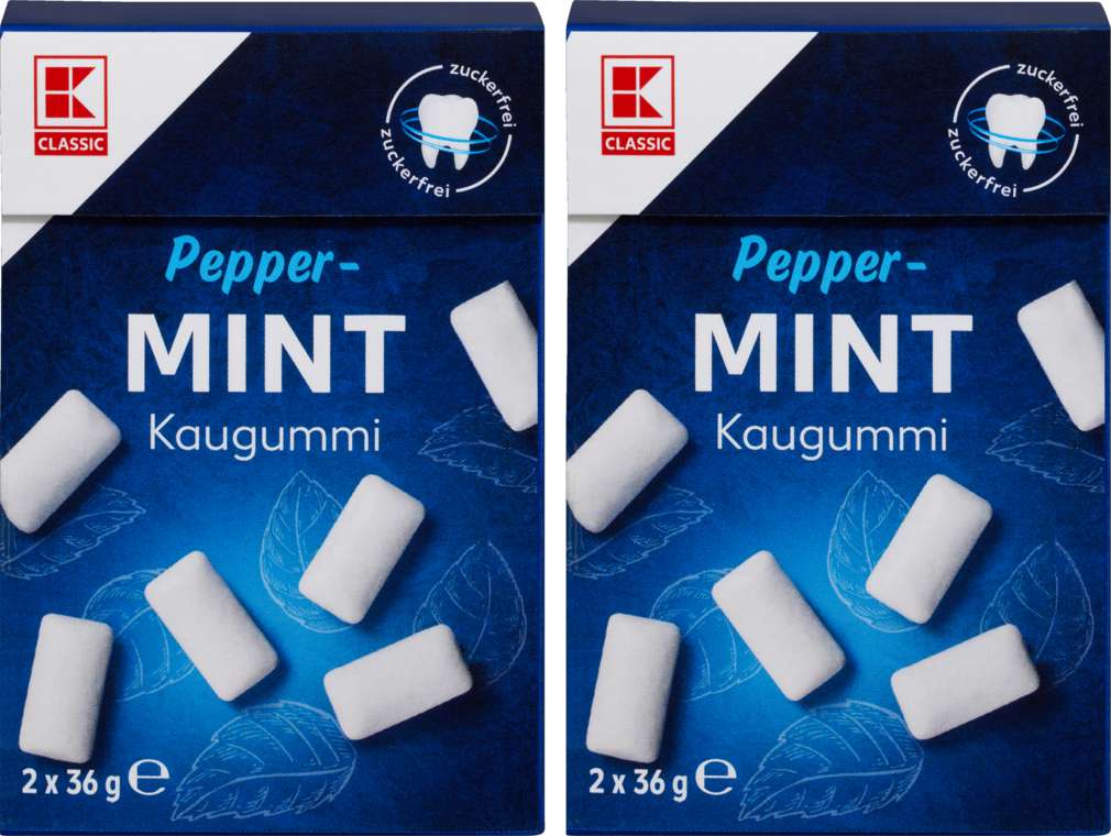 Abbildung des Sortimentsartikels K-Classic Chewing Gum Peppermint, ohne Zucker 2x36g