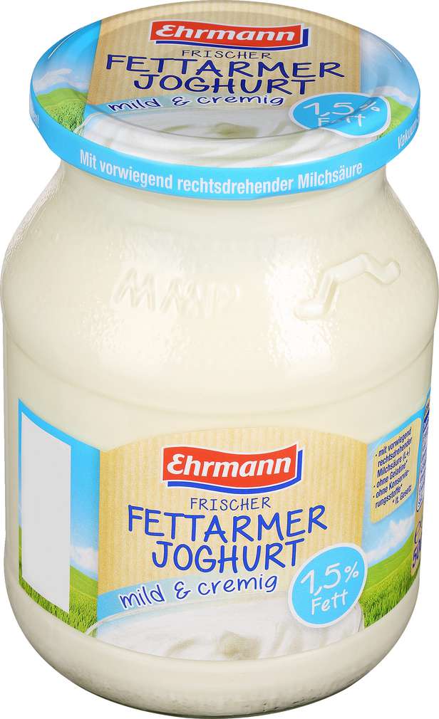 Abbildung des Sortimentsartikels Ehrmann Fettarmer Joghurt 1,5% Fett 500g