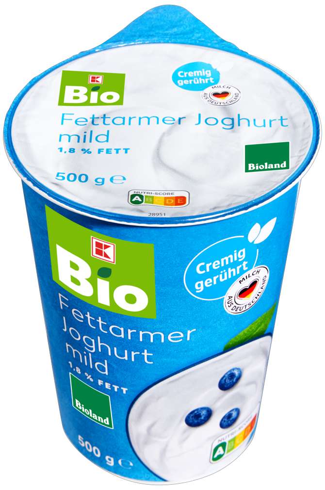 Abbildung des Sortimentsartikels K-Bio Bioland Naturjoghurt mild 1,8% Fett 500g