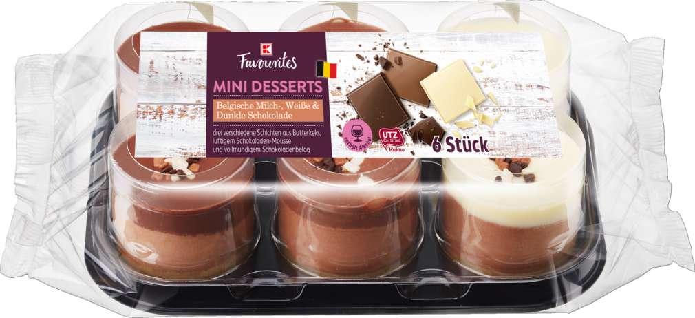 Abbildung des Sortimentsartikels K-Favourites Mini Desserts 3 Schokoladensorten 6x30g