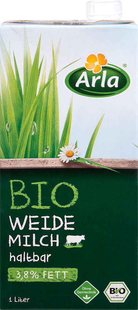 Abbildung des Sortimentsartikels Arla Bio H-Weidemilch haltbar 3,8% 1l