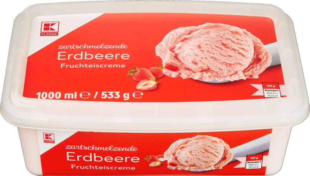Abbildung des Sortimentsartikels K-Classic Erdbeer Eis 1000ml