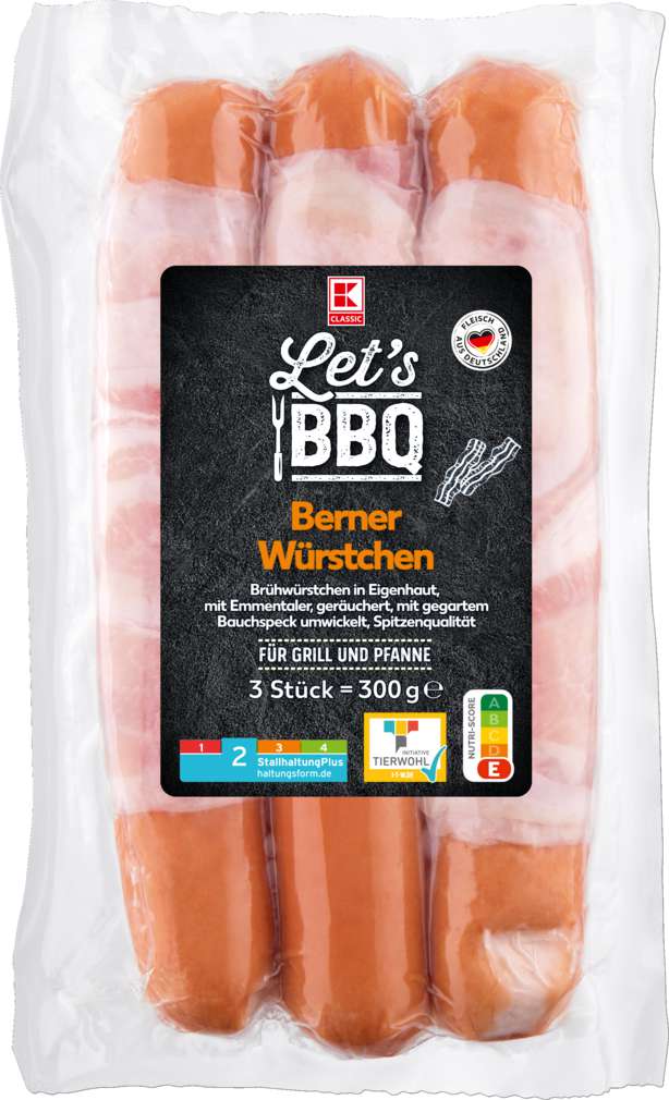 Abbildung des Sortimentsartikels K-Classic Let`s BBQ Mini Berner Würstchen 250g