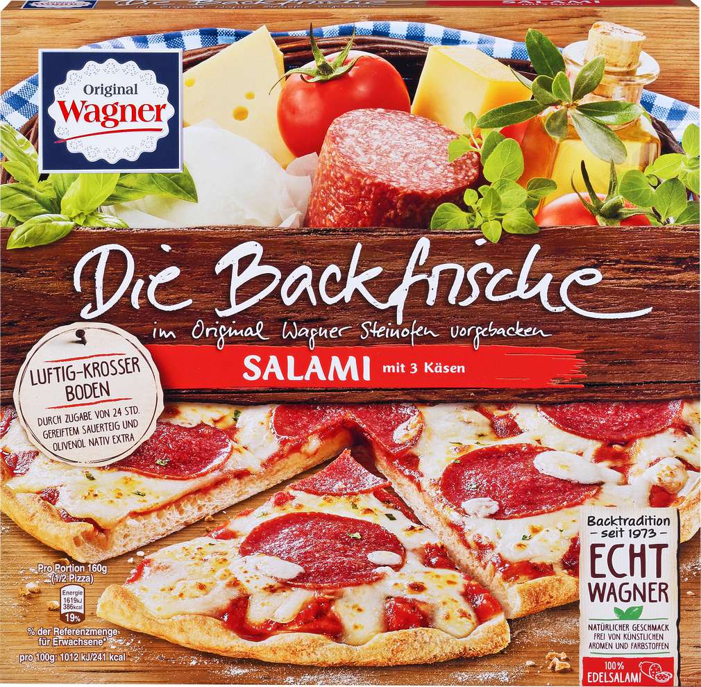 Abbildung des Sortimentsartikels Wagner Backfrische Pizza Salami 320g