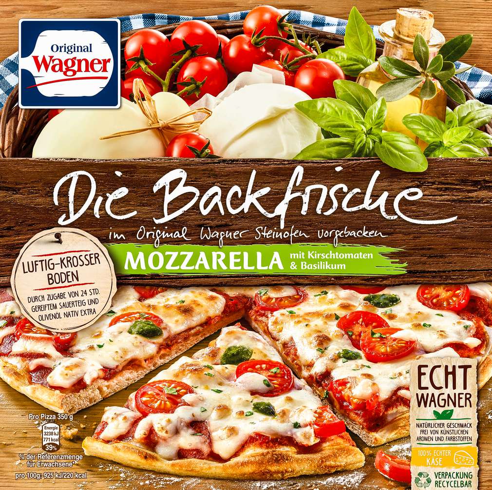 Abbildung des Sortimentsartikels Wagner Backfrische Pizza Mozzarella 350g