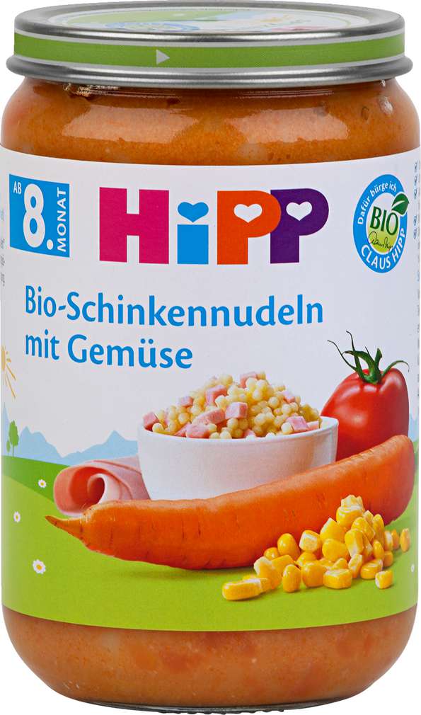 Abbildung des Sortimentsartikels Hipp Bio-Schinkennudeln mit Gemüse 220g