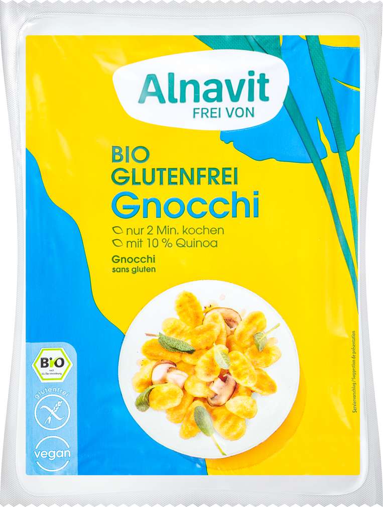 Abbildung des Sortimentsartikels Alnavit Bio-Gnocchi mit Quinoa glutenfrei, laktosefrei 250g