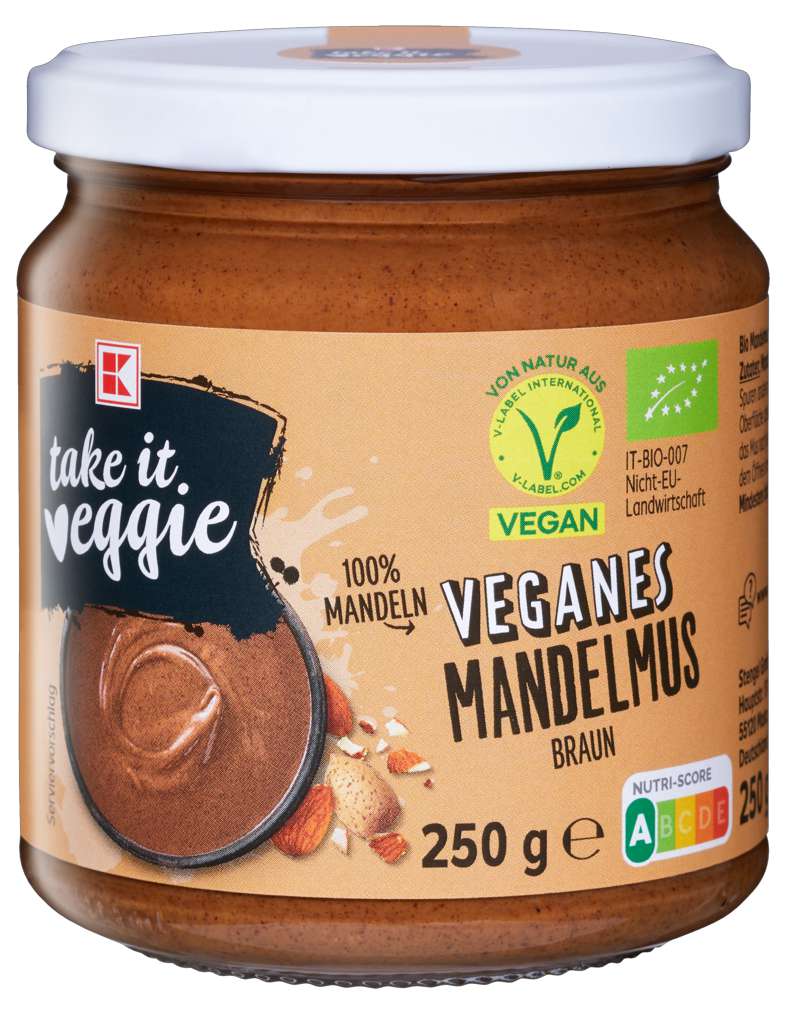 Abbildung des Sortimentsartikels K-Take it Veggie Veganes Bio-Mandel-Mus braun 250g