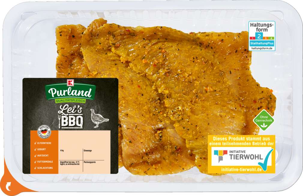 Abbildung des Sortimentsartikels K-Purland Let's BBQ Puten-Schnitzel Mediterran 500g